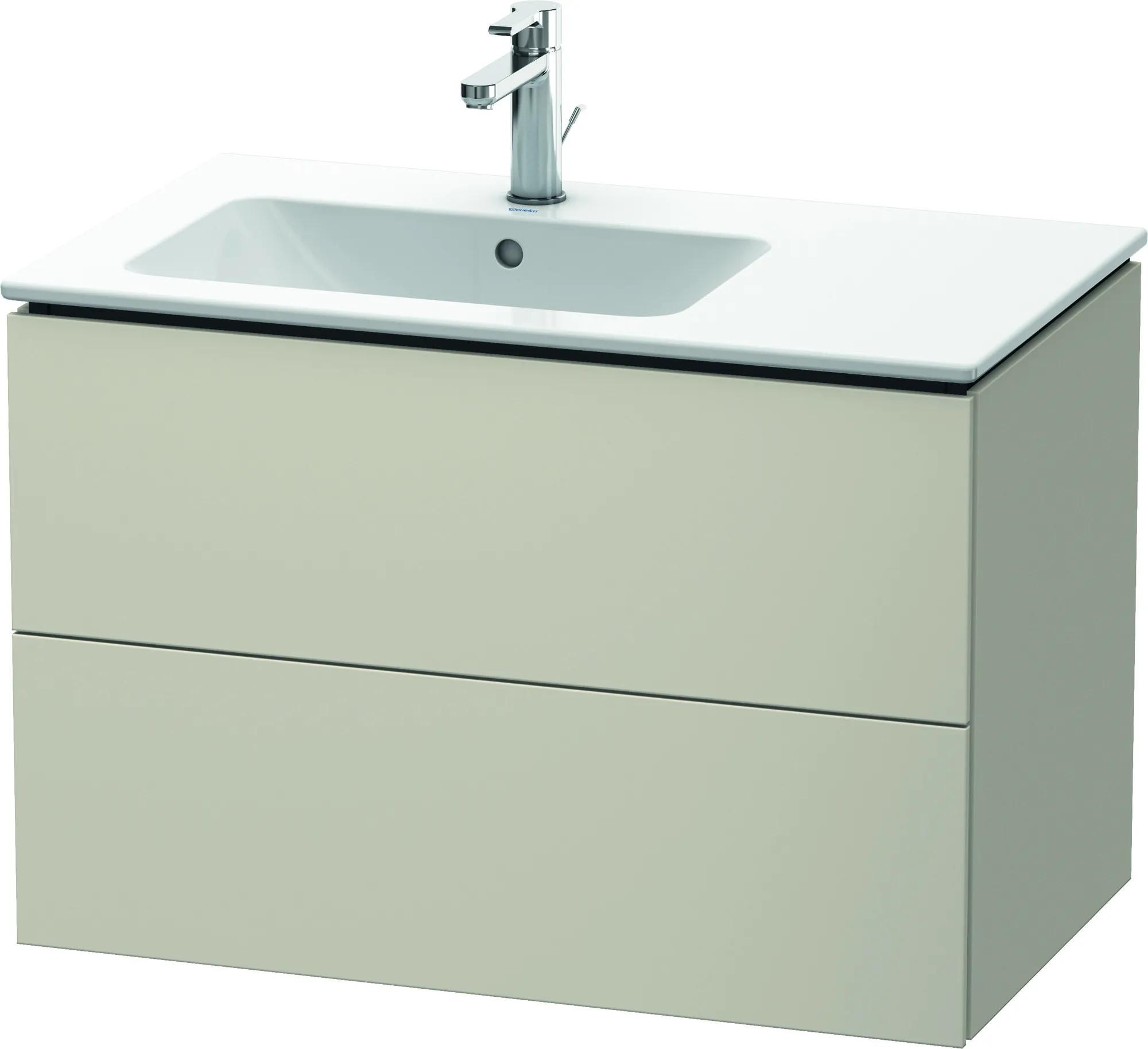 Duravit Waschtischunterschrank wandhängend „L-Cube“ 82 × 55 × 48,1 cm Taupe Matt
