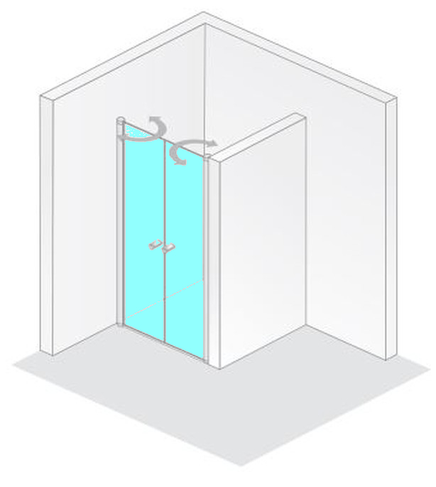 HSK teilgerahmte Pendeltür „Exklusiv“ Glas Klar hell, Profile Weiß, B: 750 mm H: 2000 mm HSK teilgerahmte Pendeltür „Exklusiv“ Glas Klar hell, Profile Weiß, B: 750 mm H: 2000 mm