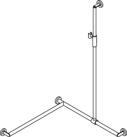 HEWI Haltegriff Ausführung links „System 900“ in Schwarz tiefmatt / Schwarz matt, Befestigung verdeckt