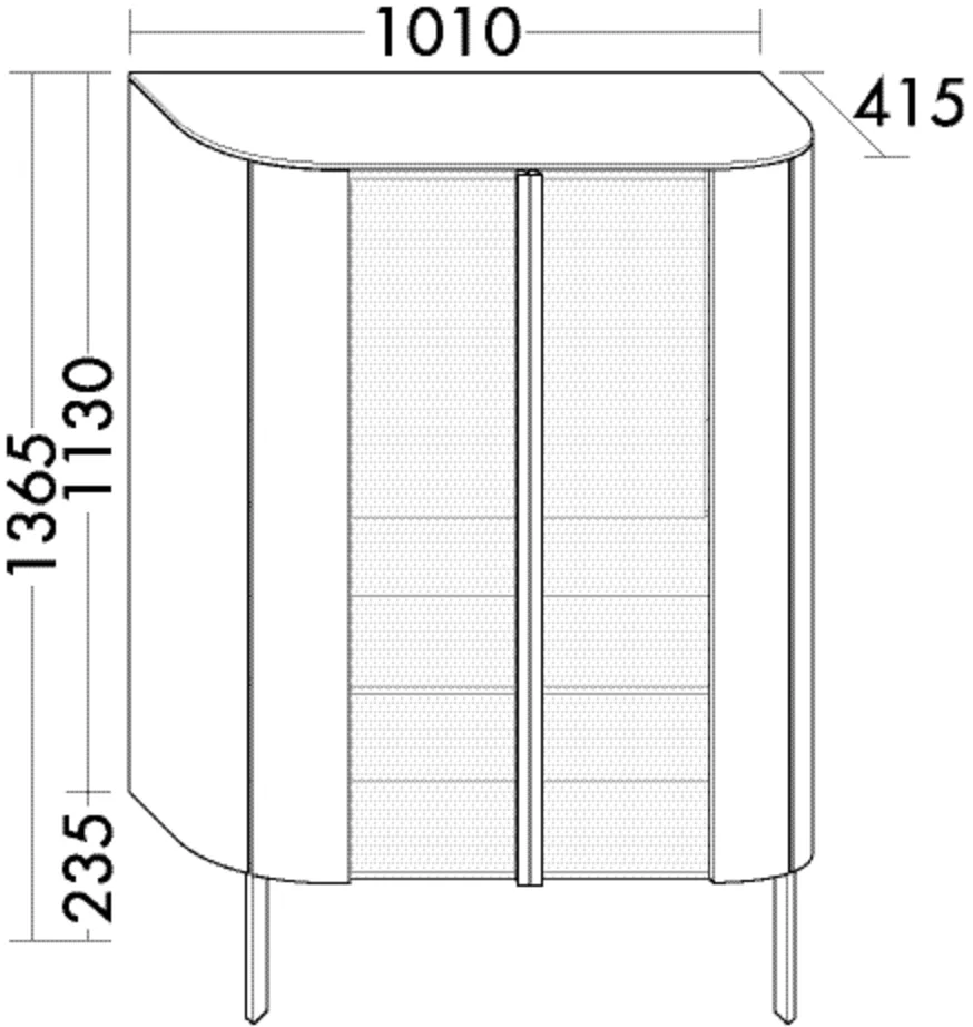 burgbad Hochschrank „Lavo2.0“ 1050 × 1365 × 450 mm in Schilf Solid Matt