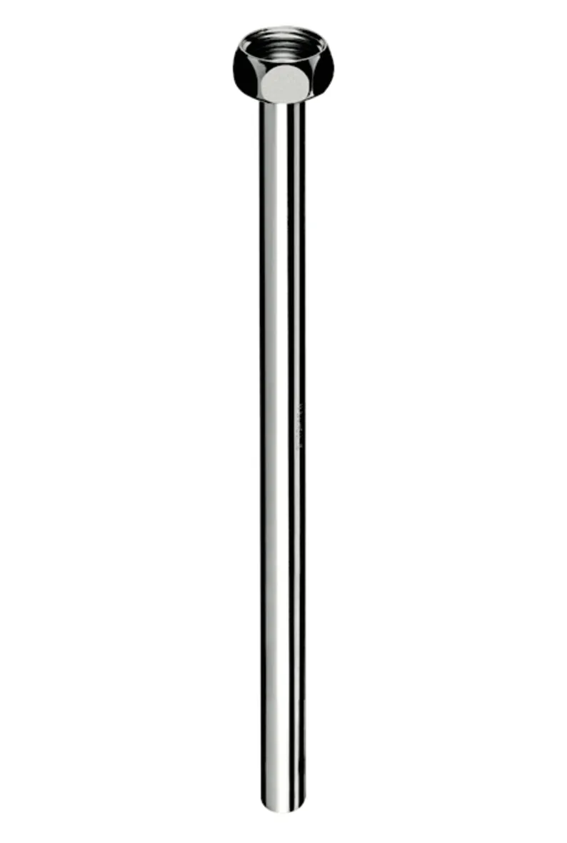 Kupferrohr-Garnitur PETIT Ø 10 mm, Einerseits mit Bördel und G 1/2 Überwurfmutter inkl. Dichtring, andererseits glatt, 300 mm, chrom