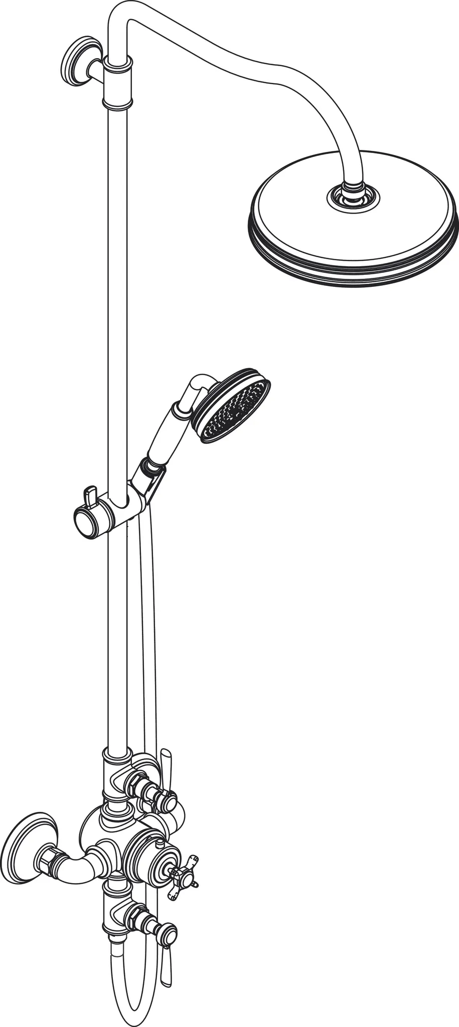 Showerpipe Axor Montreux chrom mit Thermostat und Hebelgriff