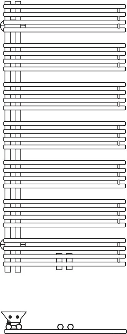 Kermi Design-Heizkörper „Diveo®“ 60 × 132 cm in Graphit Metallic