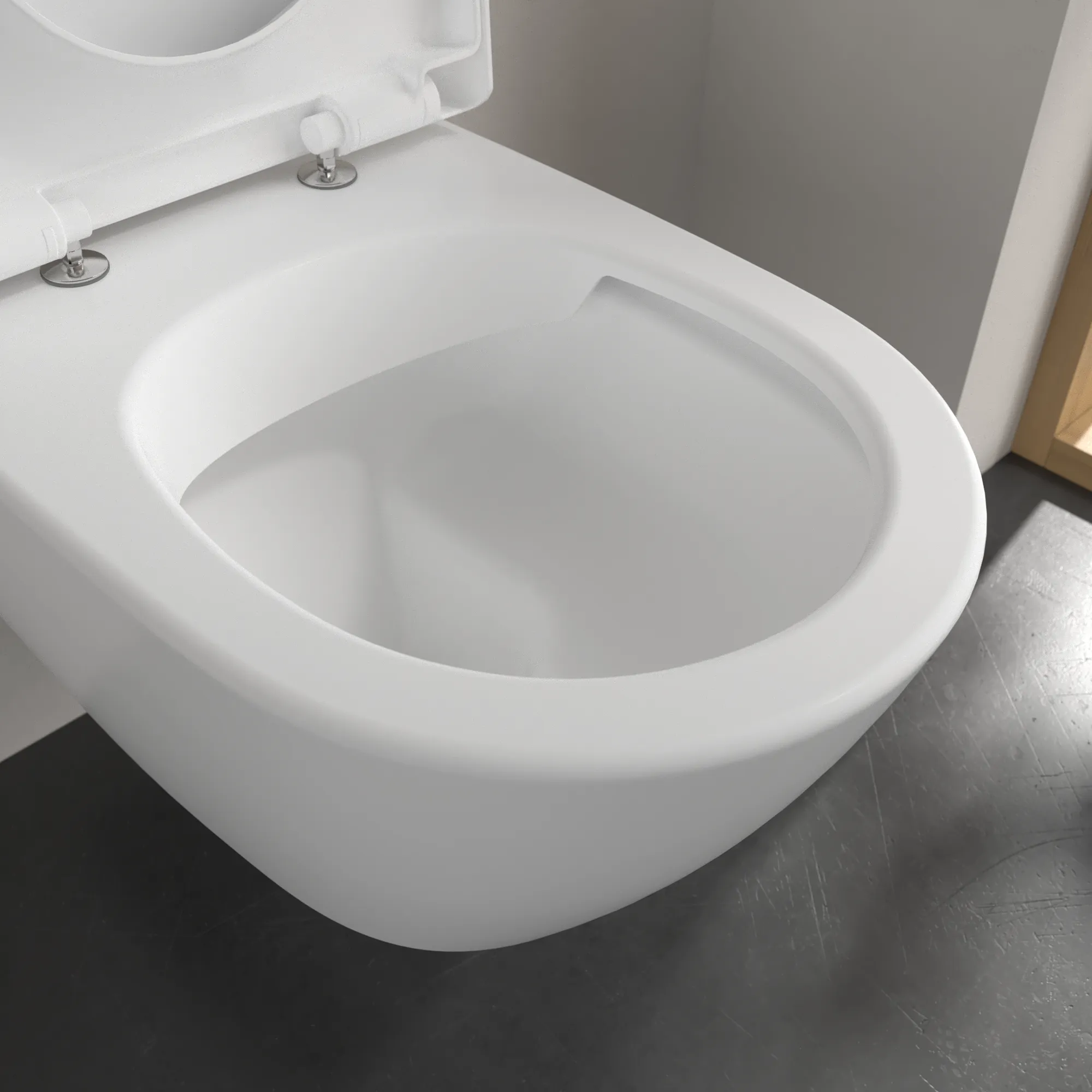 Wand-Tiefspül-WC DirectFlush „Subway 2.0“ 37 × 36,5 × 56 cm in Stone White, ohne Spülrand, Abgang waagerecht