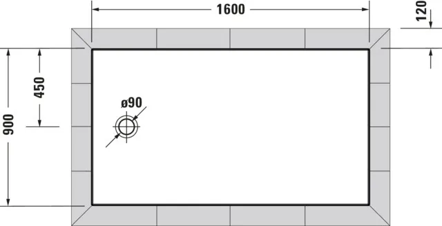 Duravit rechteck Duschwanne „Tempano“ 160 × 90 cm