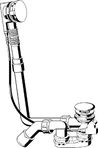Viega Ab- und Überlaufgarnitur Modell 6162.45 „Multiplex“ für Standardwannen (Ablauf am Fußende) Viega Ab- und Überlaufgarnitur Modell 6162.45 „Multiplex“ für Standardwannen (Ablauf am Fußende)