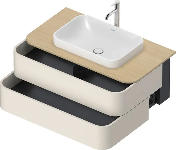 Duravit Waschtischunterschrank wandhängend „Happy D.2 Plus“ 100 × 40,8 × 55 cm Nordic Weiß Seidenmatt Duravit Waschtischunterschrank wandhängend „Happy D.2 Plus“ 100 × 40,8 × 55 cm Nordic Weiß Seidenmatt