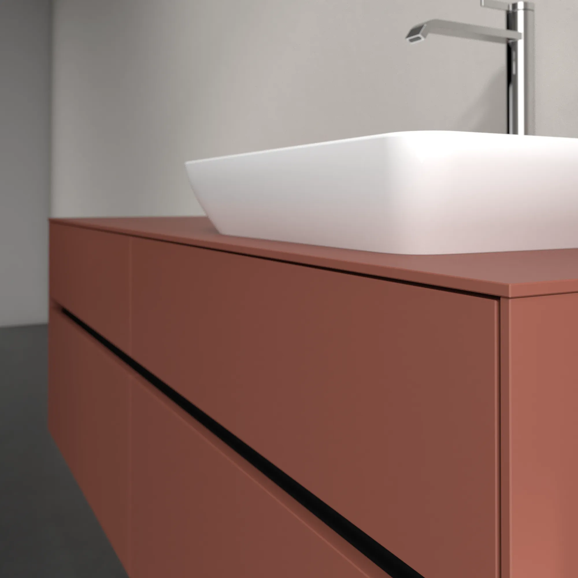 Villeroy & Boch Collaro Waschbeckenunterschrank C122B0, 1600x548x500mm, Wine Red