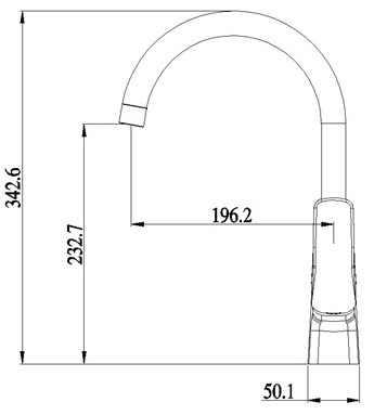 Spültisch-Einhandbatterie AqvaBasic IV - schwenkbarer Auslauf - Kartusche mit keramischen Dichtscheiben - Heißwassersperre - Wassermengendurchflussregulierung - flexible Druckschläuche 3/8", DVGW W270 - chrom