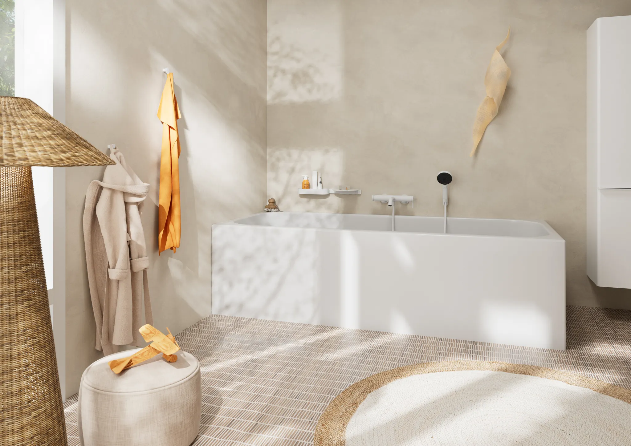 Hansgrohe Pulsify Select S Handbrause 105 mm, 3 Strahlarten (PowderRain, IntenseRain, Massagestrahl), EcoSmart Relaxation mattweiß