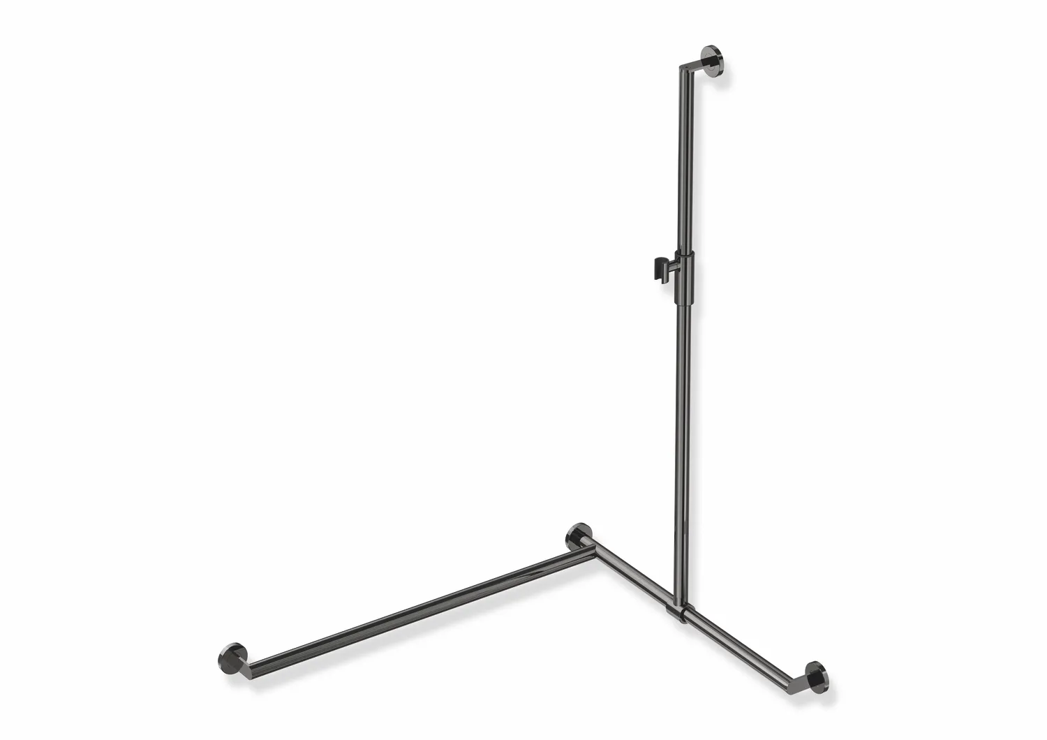 HEWI Duschhandlauf System 900 PG93, links, 1250 mm, schwarzchrom glänzend HEWI Duschhandlauf System 900 PG93, links, 1250 mm, schwarzchrom glänzend