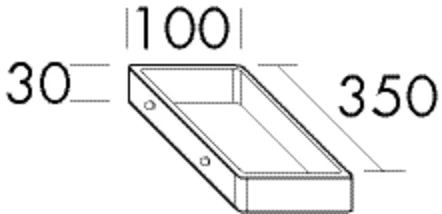 Handtuchhalter, Handtuchhalter, Metall;zur Befestigung an Konsolenplatte/Waschtischunterschrank, Tiefe: 350 mm, Breite: 100 mm, Höhe: 30 mm