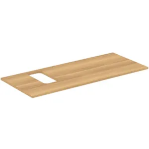 Waschtischplatte i.life B Ausschnitt links für ein Wand-Waschtisch 1202x507x18mm Weiß matt