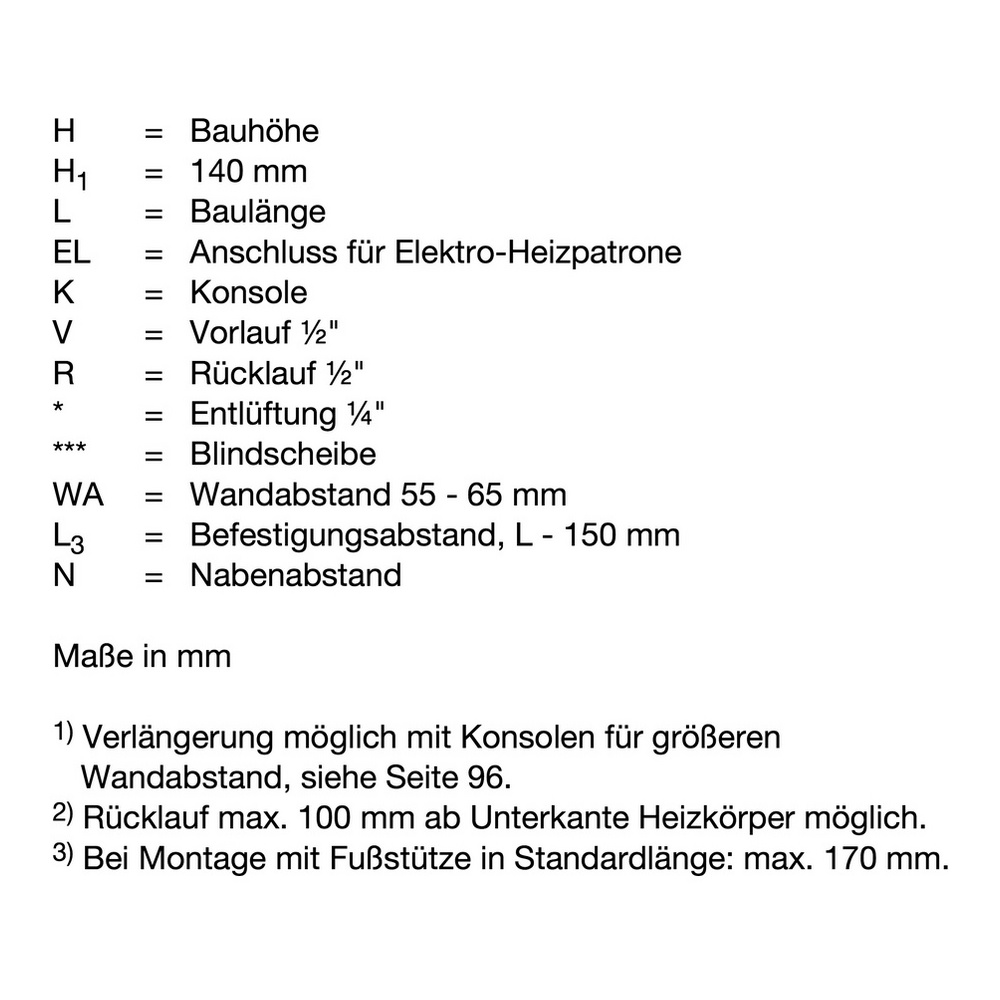 Zehnder Design-Heizkörper „Universal“ für Warmwasser-Zentralheizung oder gemischten Betrieb mit 150 mm-Mittelanschluss 50 × 119,5 cm in Jet Black (RAL 9005, glänzend)