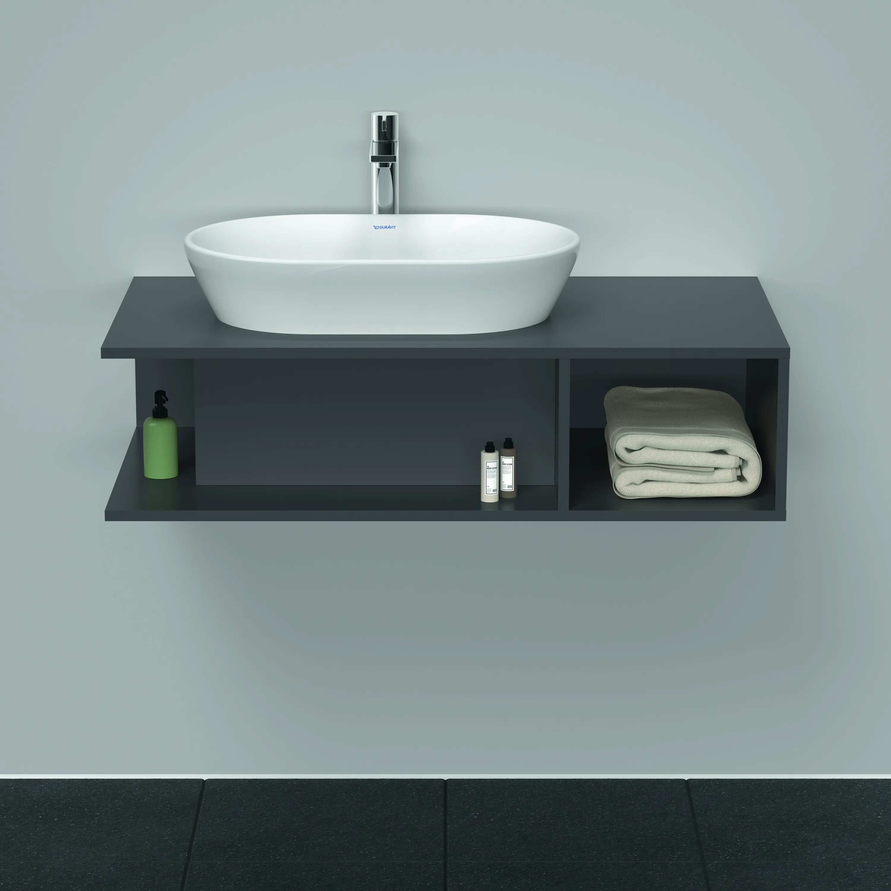 Duravit Waschtischunterschrank wandhängend „D-Neo“ 100 × 26 × 55 cm Graphit Matt