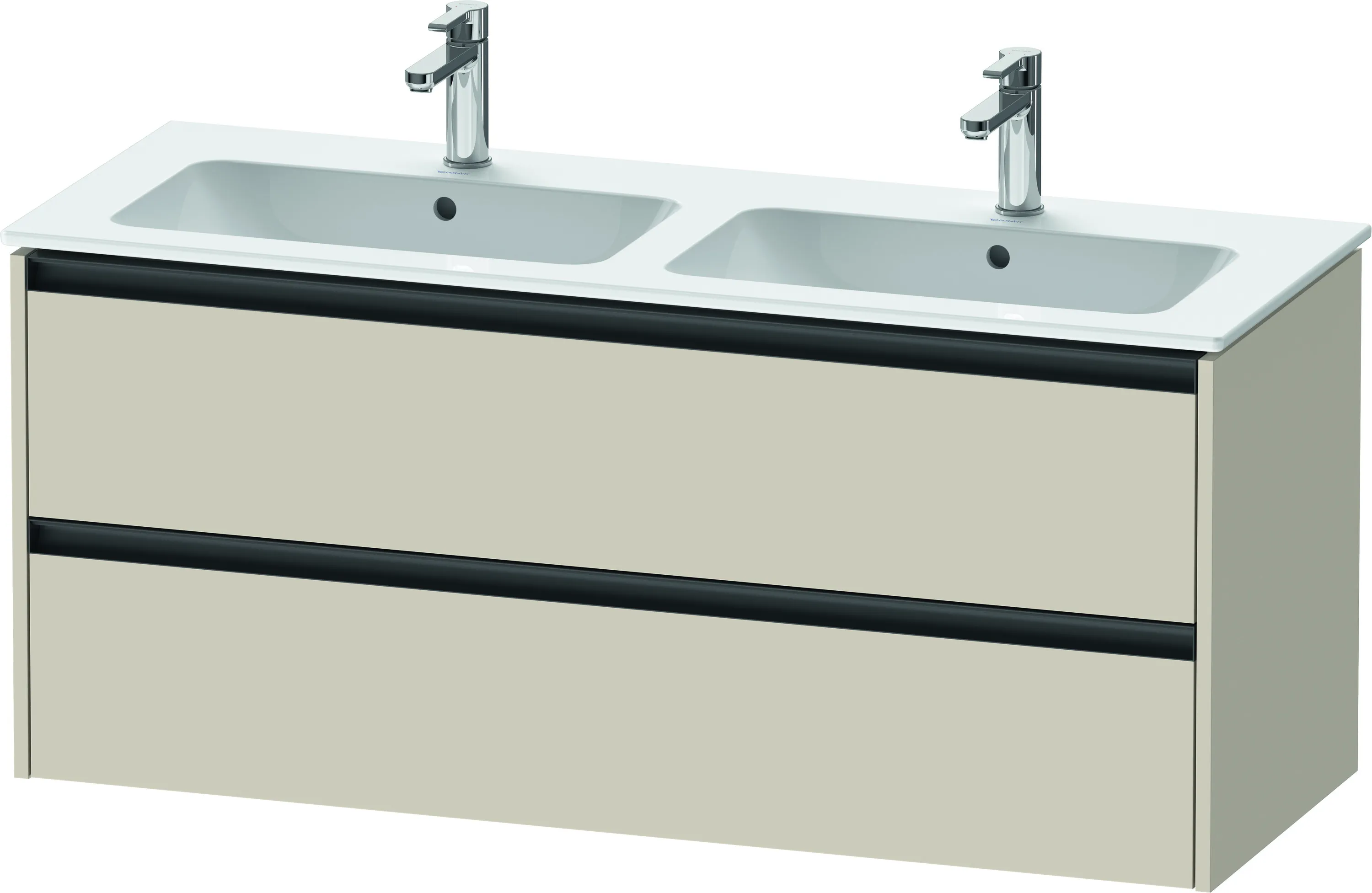 Duravit Waschtischunterschrank wandhängend „Ketho.2“ 128 × 55 × 48 cm in Taupe Supermatt