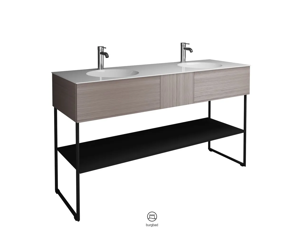 burgbad Coco HGL Mineralguss-Waschtisch inkl. Waschtischunterschrank, 505x1506x870mm burgbad Coco HGL Mineralguss-Waschtisch inkl. Waschtischunterschrank, 505x1506x870mm