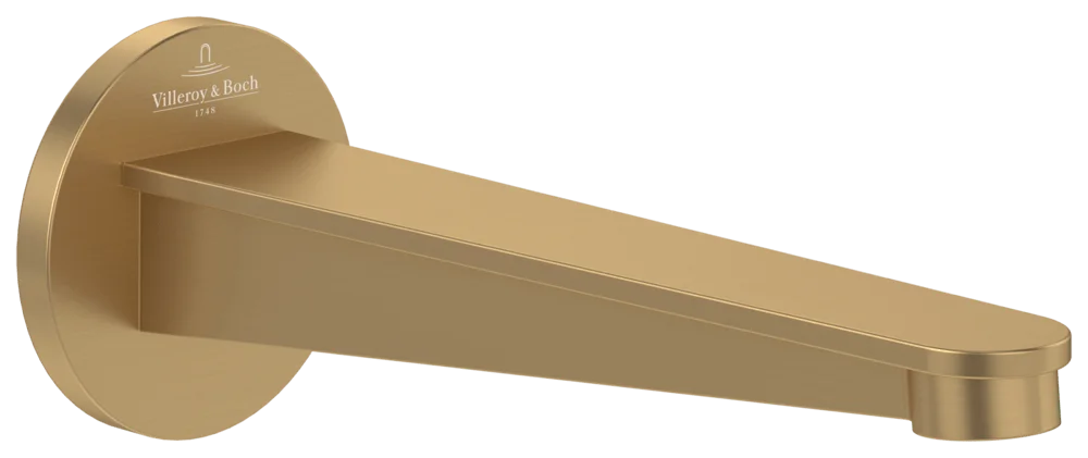 Villeroy & Boch Badewannenauslauf Conum, Brushed Gold, 65x189x65 mm, Wandmontage Villeroy & Boch Badewannenauslauf Conum, Brushed Gold, 65x189x65 mm, Wandmontage