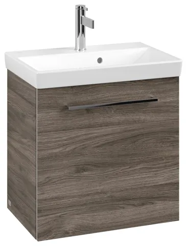 Villeroy & Boch Waschtischunterschrank mit Tür „Avento“ für Schrankwaschtisch 530 × 514 × 352 mm Stone Oak, Anschlag rechts, Soft Closing, 1 Tür
