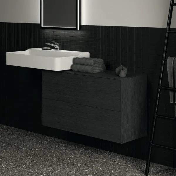 Ideal Standard Waschtischunterschrank „Conca“ 100,2 × 55 × 37,3 cm Eiche geflammt Furnier Ideal Standard Waschtischunterschrank „Conca“ 100,2 × 55 × 37,3 cm Eiche geflammt Furnier