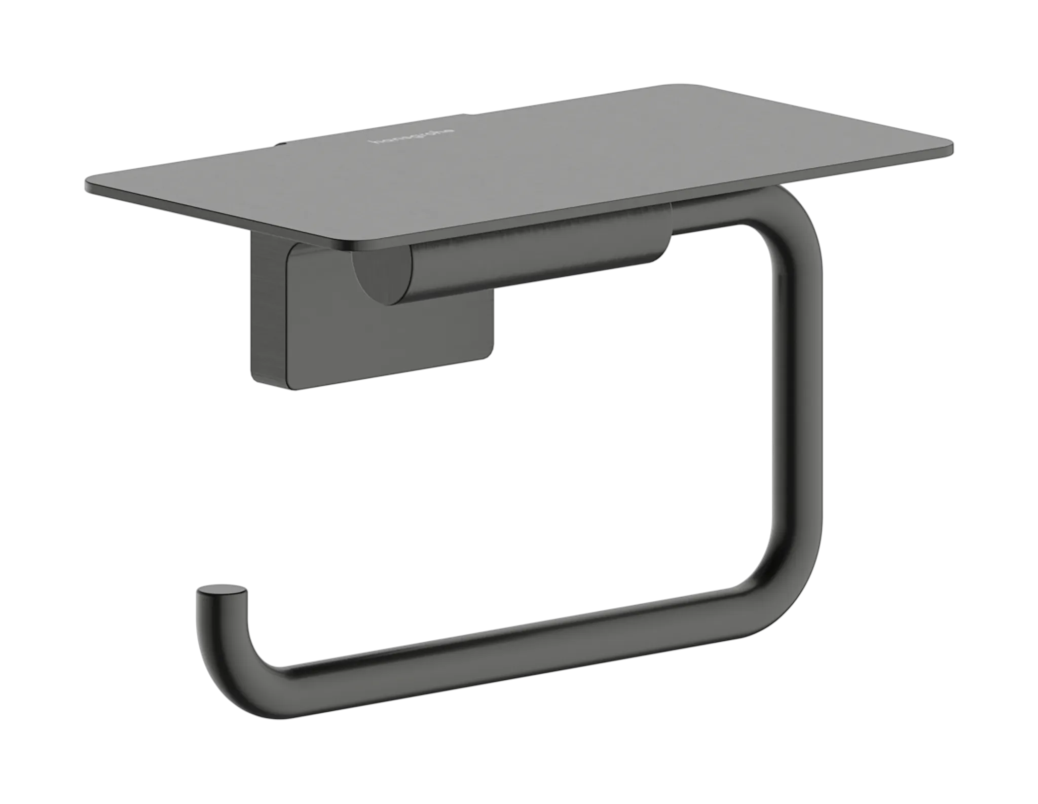 Hansgrohe AddStoris S Papierrollenhalter mit Ablage BBC, Brushed Black Chrome, Wandmontage, 141 mm Ablagefläche Hansgrohe AddStoris S Papierrollenhalter mit Ablage BBC, Brushed Black Chrome, Wandmontage, 141 mm Ablagefläche