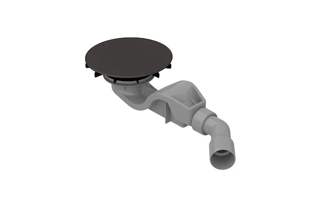 Bette Ablaufgarnitur BetteAir 50 Smoke Antirutsch Pro, seitlich, 300x230x152 mm, 0,6 l/s, Ab- und Überlauf für Duschwanne/Duschfläche