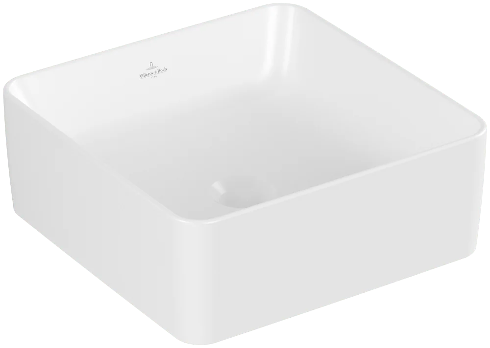 Villeroy & Boch Aufsatzwaschbecken Collaro, quadratisch, 380x145 mm, Stone White CeramicPlus