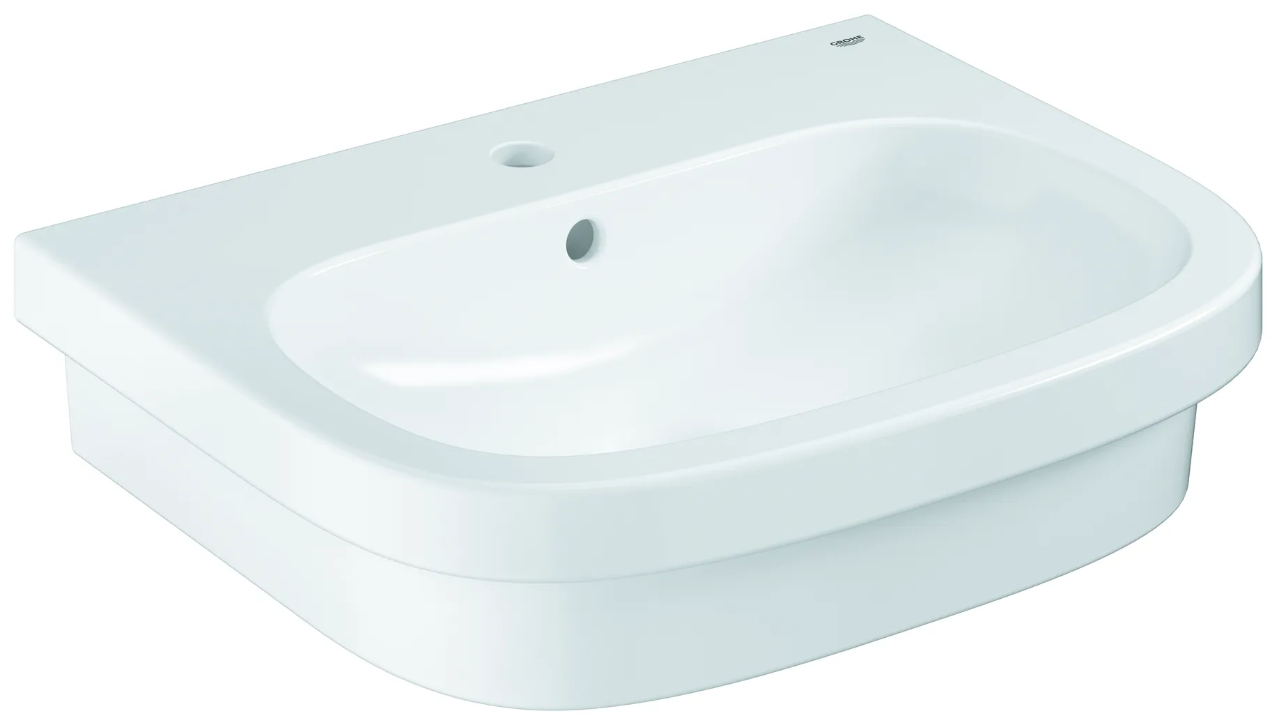 Aufsatzwaschtisch Euro Keramik 39337, 600 x 480 mm, 1 Hahnloch, mit Überlauf, aus Sanitärkeramik, alpinweiß Aufsatzwaschtisch Euro Keramik 39337, 600 x 480 mm, 1 Hahnloch, mit Überlauf, aus Sanitärkeramik, alpinweiß