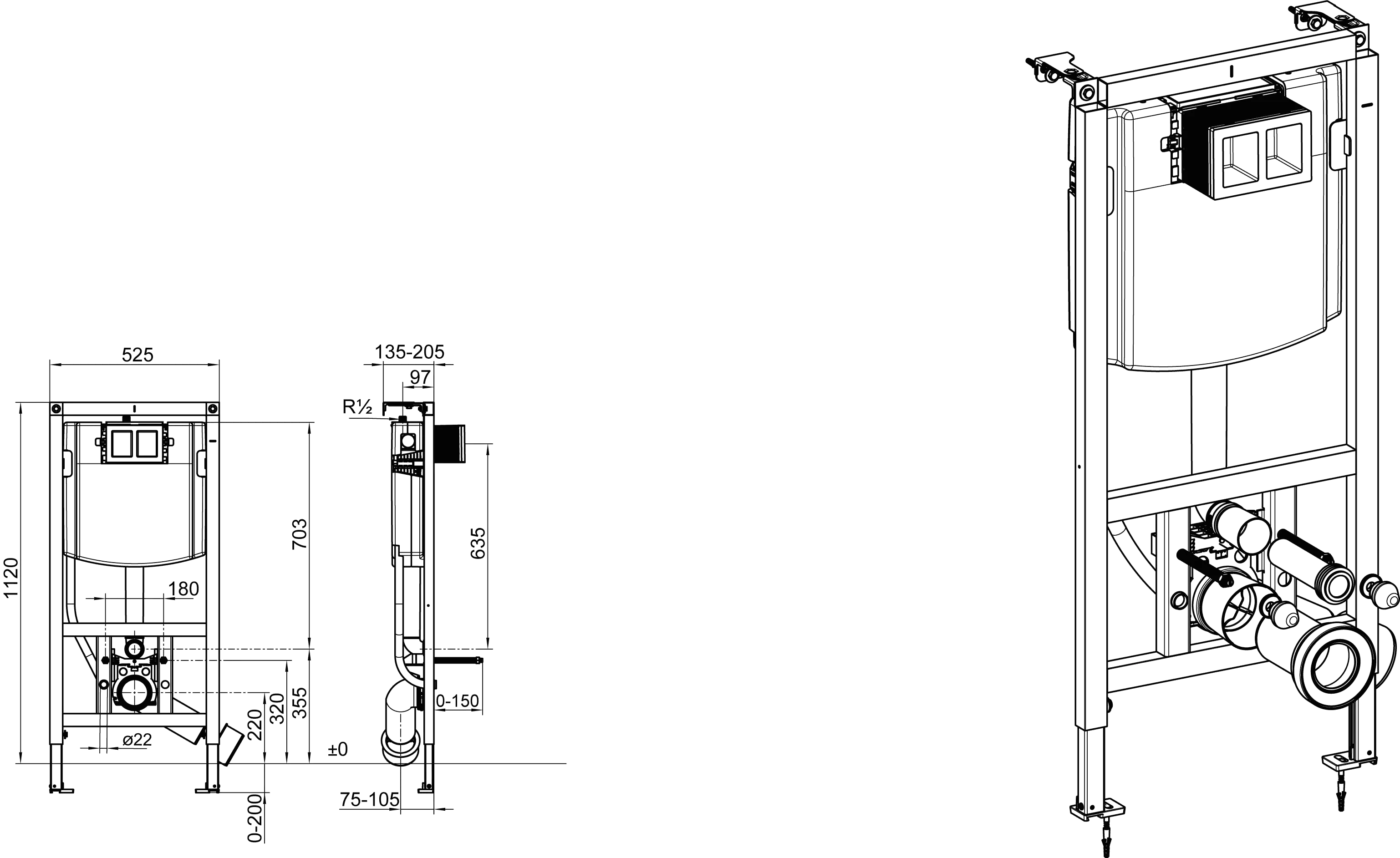 WC-Vorwandelement ViConnect Installationssysteme 922427, 525 x 1120 x 135 mm, für Trockenbau WC-Vorwandelement ViConnect Installationssysteme 922427, 525 x 1120 x 135 mm, für Trockenbau