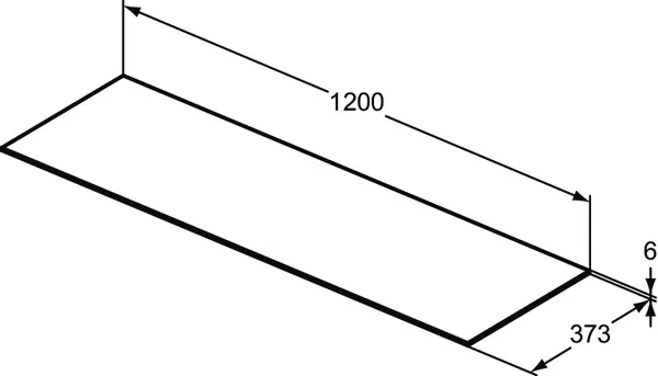 Waschtischplatte Conca, aus Keramik, 1202x373x6mm, Marmor Noir Desir