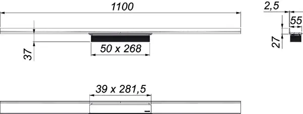 Duschrinne CeraWall Select schwarz matt, 1100 mm Duschrinne CeraWall Select schwarz matt, 1100 mm