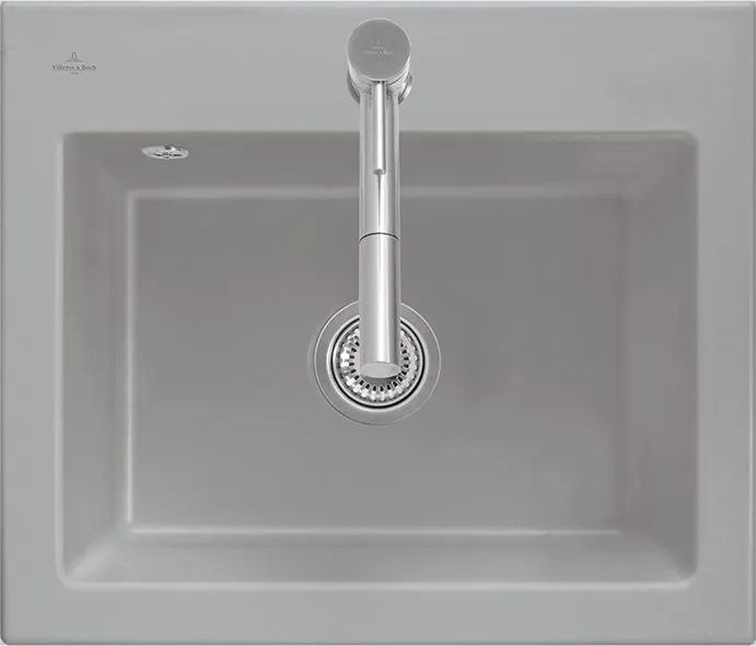 Villeroy & Boch flächenbündiges Küchenspülbecken „Subway“ 60 S flat 565 × 475 × 220 mm, für Becken mittig in Stone White Villeroy & Boch flächenbündiges Küchenspülbecken „Subway“ 60 S flat 565 × 475 × 220 mm, für Becken mittig in Stone White