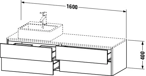 Duravit Waschtischunterschrank wandhängend „XSquare“ 160 × 40 × 54,8 cm