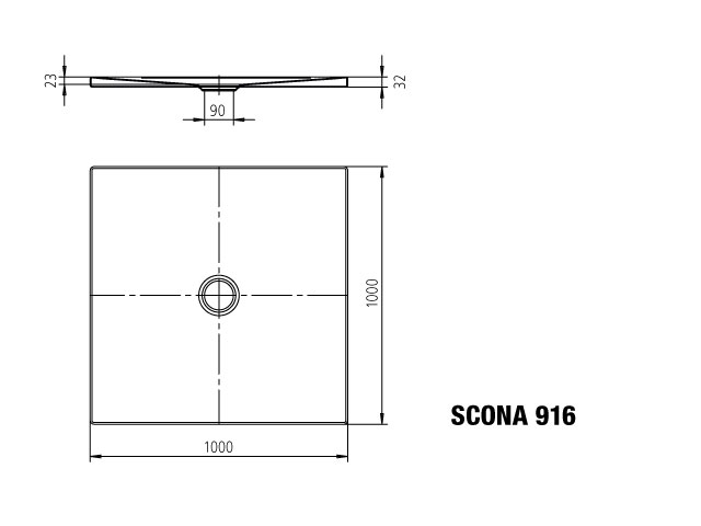 Kaldewei quadrat Duschwanne „Scona“ 100 × 100 cm in alpinweiß