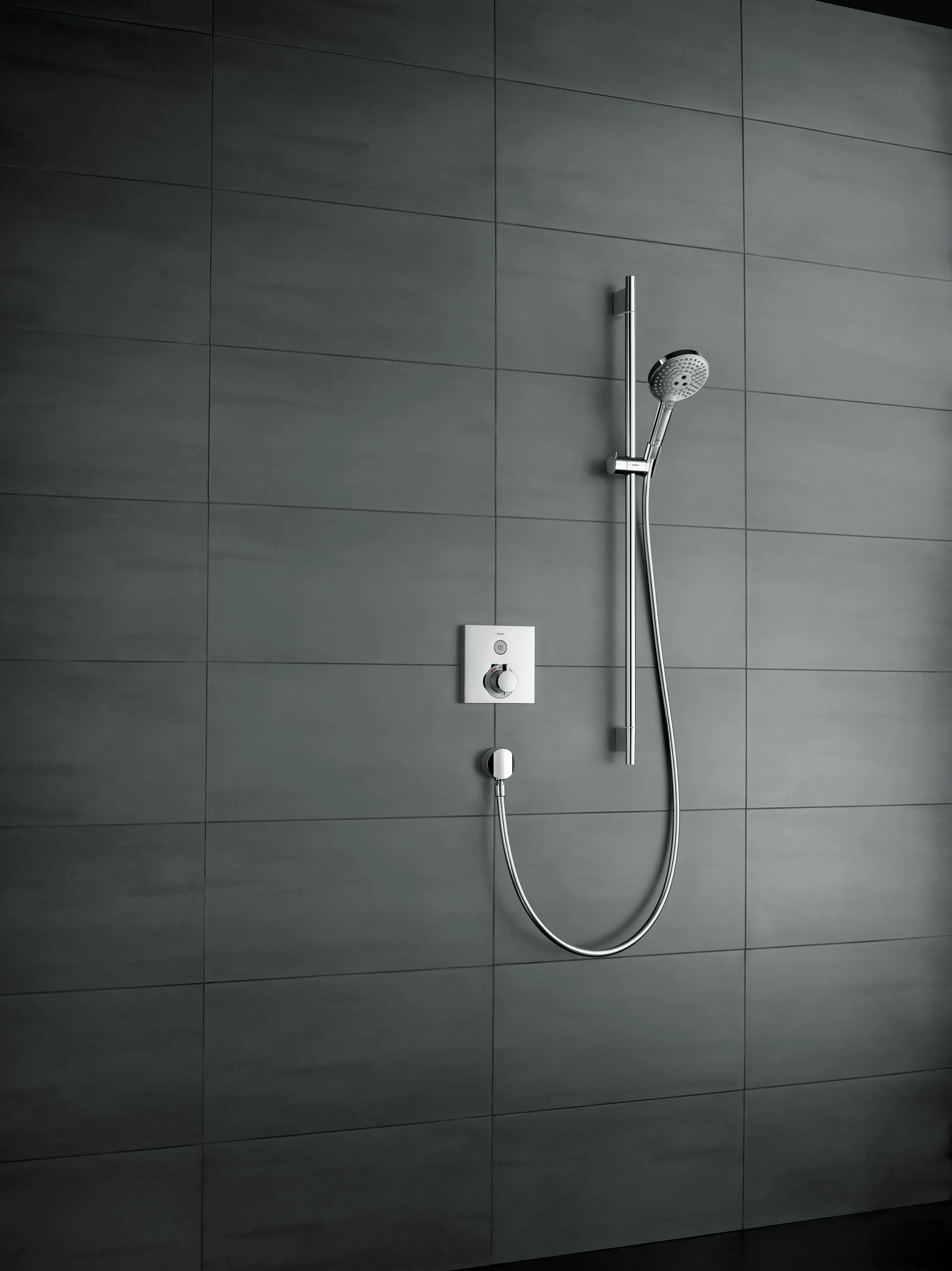 Hansgrohe Raindance Select S Brausenset 120, Chrom, 90 cm Brausestange mit Seifenschale, 3 Strahlarten, QuickClean, verstellbarer Neigungswinkel