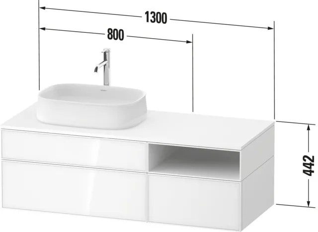 Duravit Waschtischunterschrank wandhängend „Zencha“ 130 × 44,2 × 55 cm Duravit Waschtischunterschrank wandhängend „Zencha“ 130 × 44,2 × 55 cm