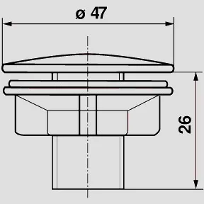 Hahnlochstopfen für Spülen d: 35, Kunststoff chrom Hahnlochstopfen für Spülen d: 35, Kunststoff chrom