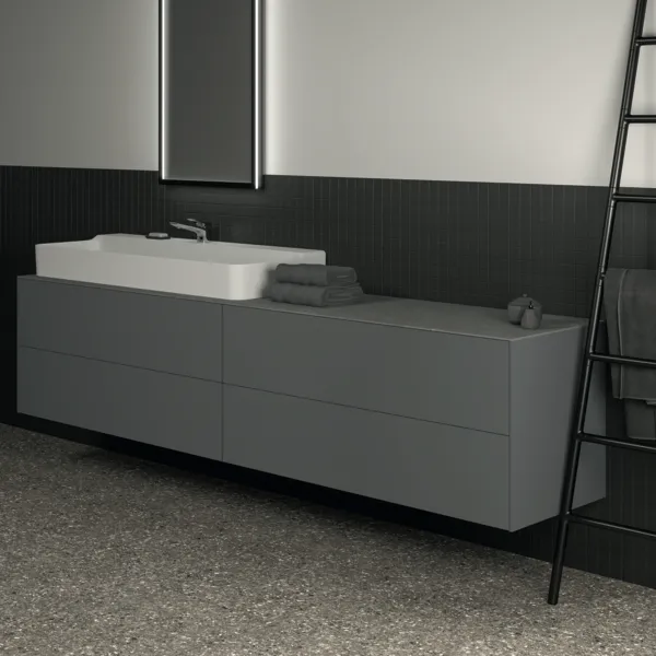 Ideal Standard Waschtischunterschrank „Conca“ 238,5 × 54 × 50,5 cm Anthrazit matt lackiert Ideal Standard Waschtischunterschrank „Conca“ 238,5 × 54 × 50,5 cm Anthrazit matt lackiert