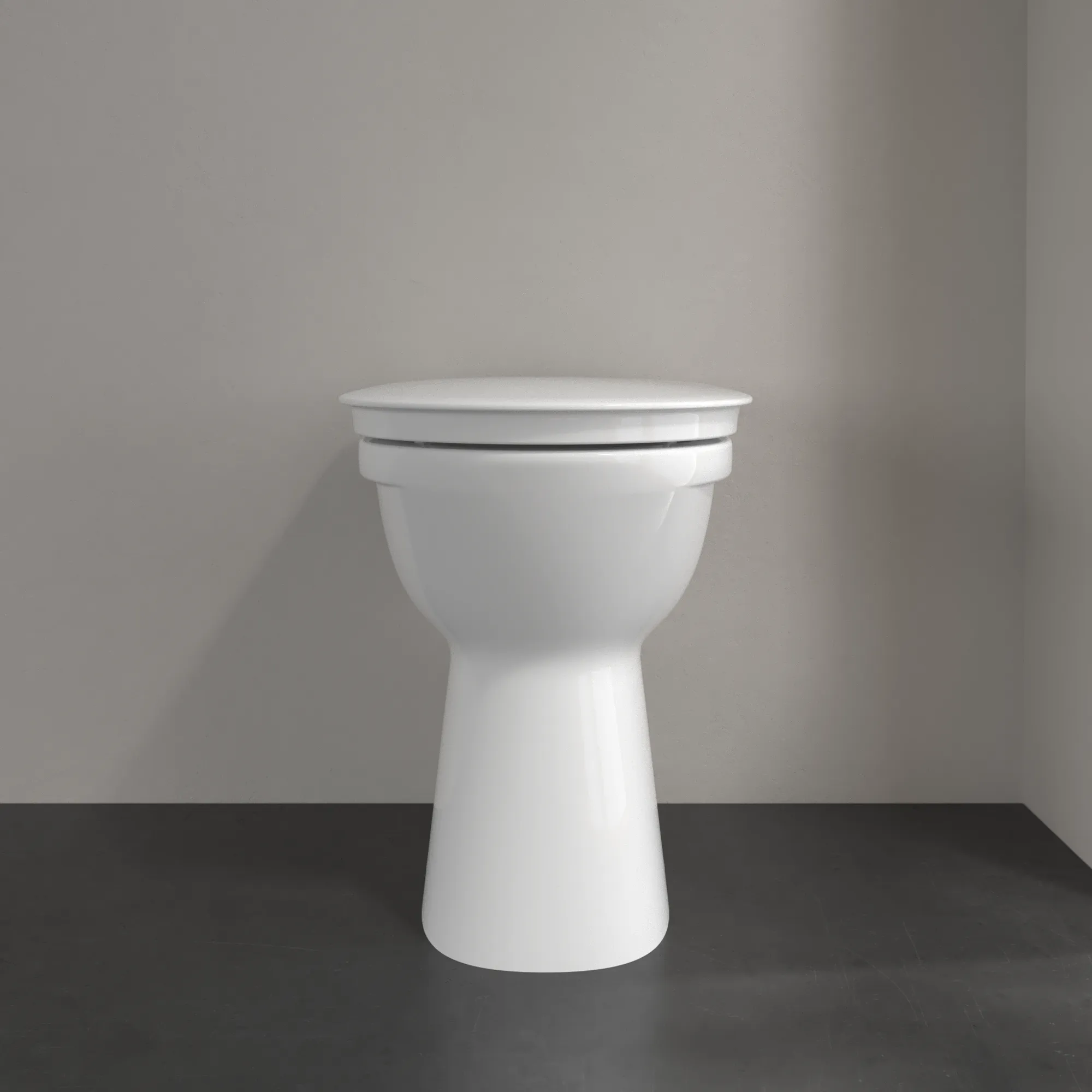 Villeroy & Boch Flachspül-WC ViCare 4684R0, oval, weiß Alpin CeramicPlus, spülrandlos, bodenstehend, 360x490 mm, Höhe 460 mm