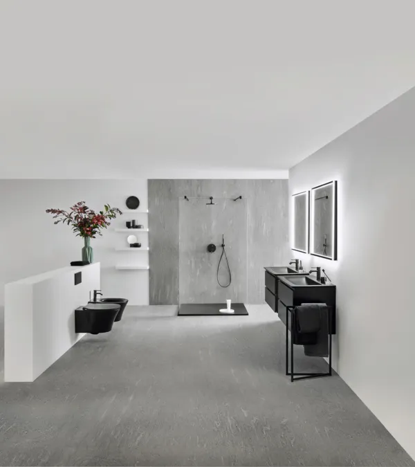 Waschbecken „ConnectAir“ 84 × 46 × 16,5 cm, Hahnlochposition mittig in Schwarz Matt Waschbecken „ConnectAir“ 84 × 46 × 16,5 cm, Hahnlochposition mittig in Schwarz Matt