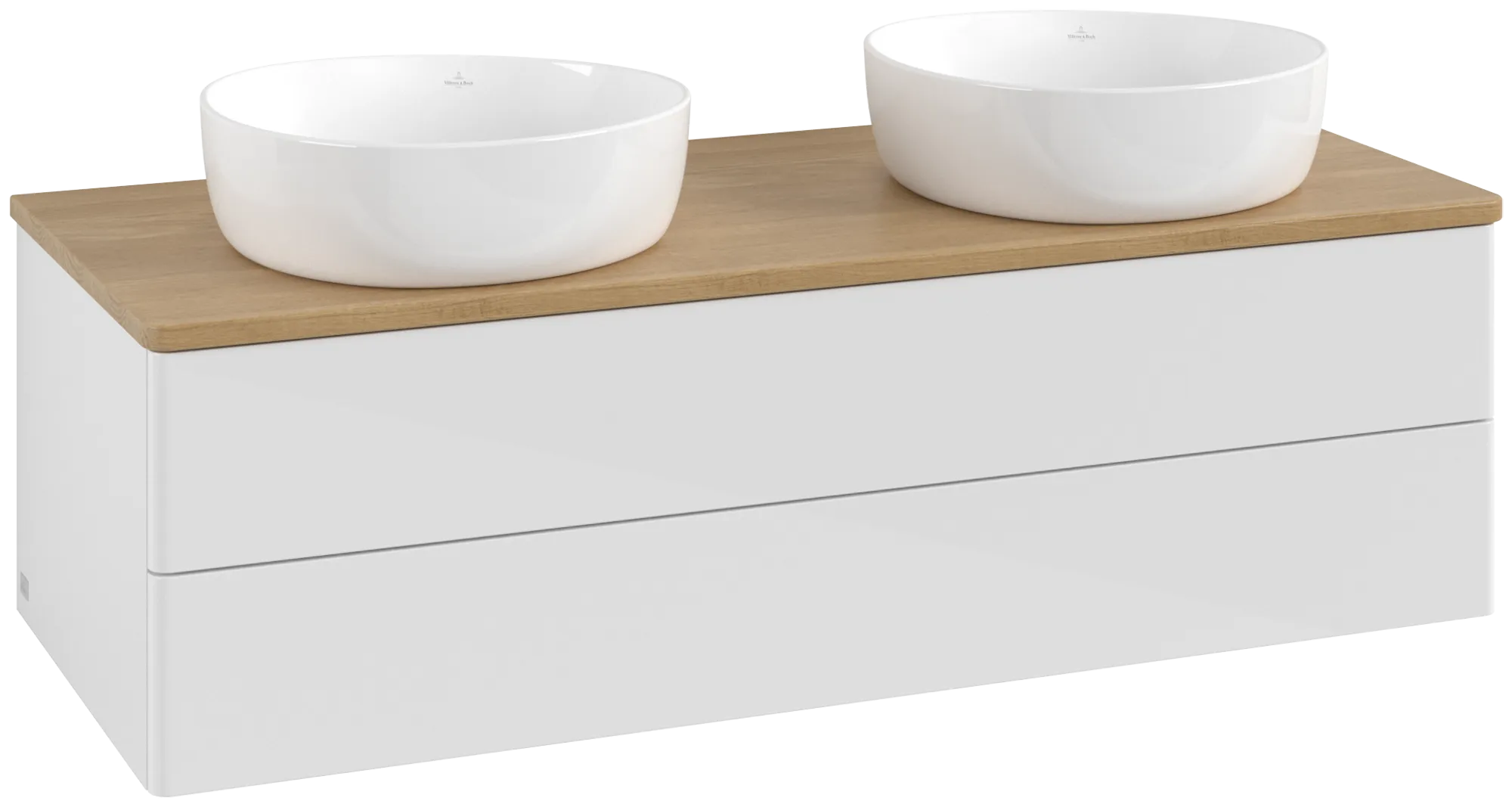 Villeroy & Boch Antao Waschbeckenunterschrank L24_1, 1200x360x500mm, Glossy White Lacquer / Honey Oak