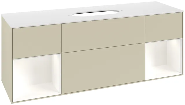 Villeroy & Boch Waschtischunterschrank „Finion“ für Schrankwaschtisch 160 × 60,3 × 50,1 cm 4 Schubladen, für Waschtischposition mittig, inkl. Beleuchtung mittig