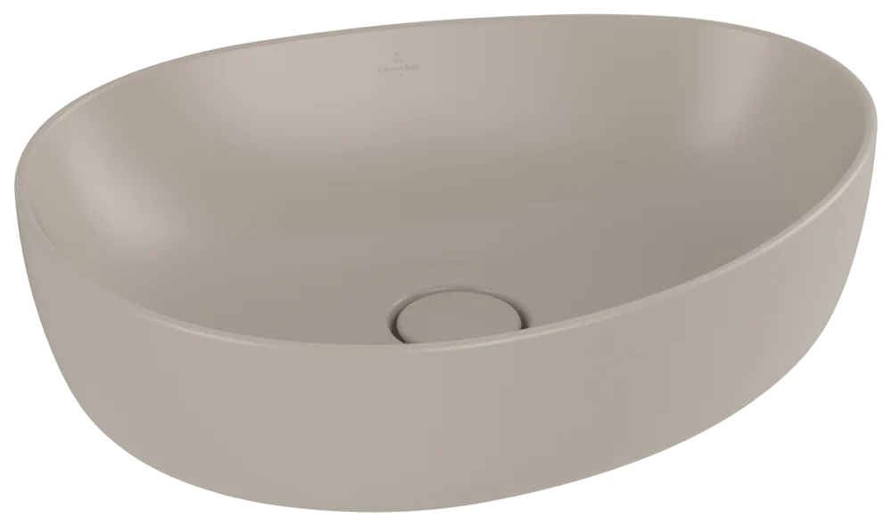 Villeroy & Boch Antao Aufsatzwaschbecken 510x400mm TitanCeram Asymmetrisch Almond CeramicPlus