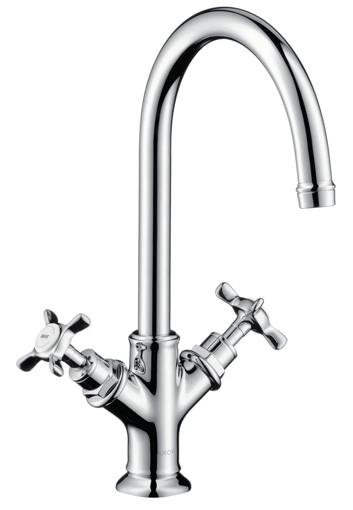 Hansgrohe AXOR Montreux 2-Griff Waschtischarmatur Chrom, Ausladung 175 mm, ComfortZone 210, Laminarstrahl, Kreuzgriff
