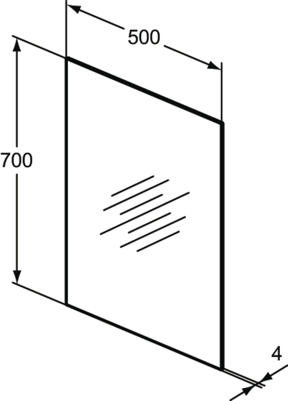 Ideal Standard Mirror&Light Wandspiegel 500x20x700mm Ideal Standard Mirror&Light Wandspiegel 500x20x700mm