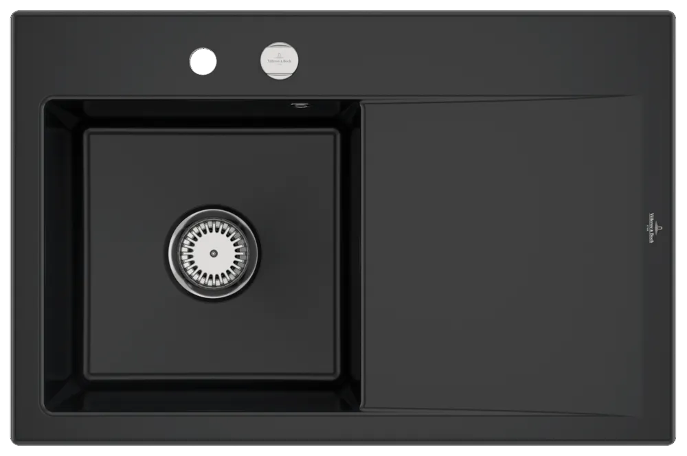 Villeroy & Boch Einbau-Küchenspülbecken „Subway Style“ 45 780 × 510 × 220 mm, für Becken links in Pure Black Villeroy & Boch Einbau-Küchenspülbecken „Subway Style“ 45 780 × 510 × 220 mm, für Becken links in Pure Black