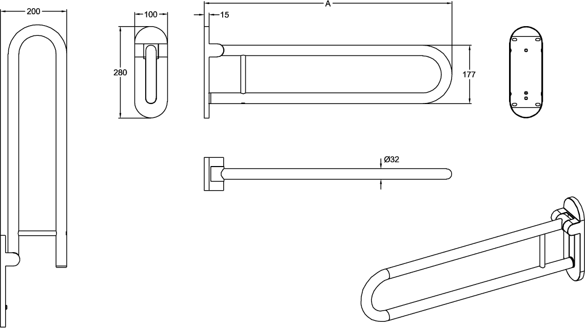 Villeroy & Boch Klappgriff „ViCare Funktion“ in weiß Villeroy & Boch Klappgriff „ViCare Funktion“ in weiß