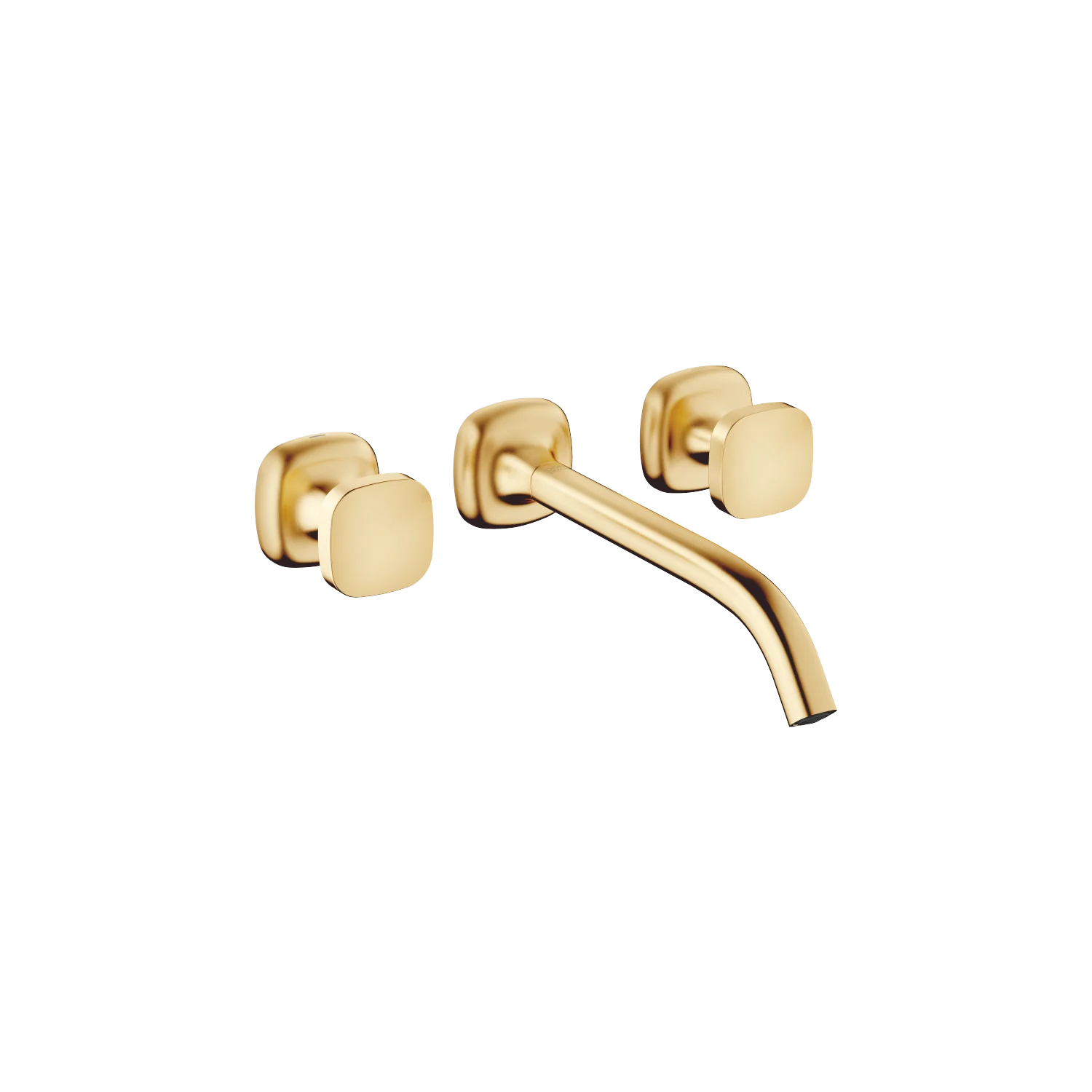 Dornbracht COYA Waschtisch-Wandbatterie ohne Ablaufgarnitur, Messing gebürstet (23kt Gold), Ausladung 241 mm, starrer Auslauf, runder