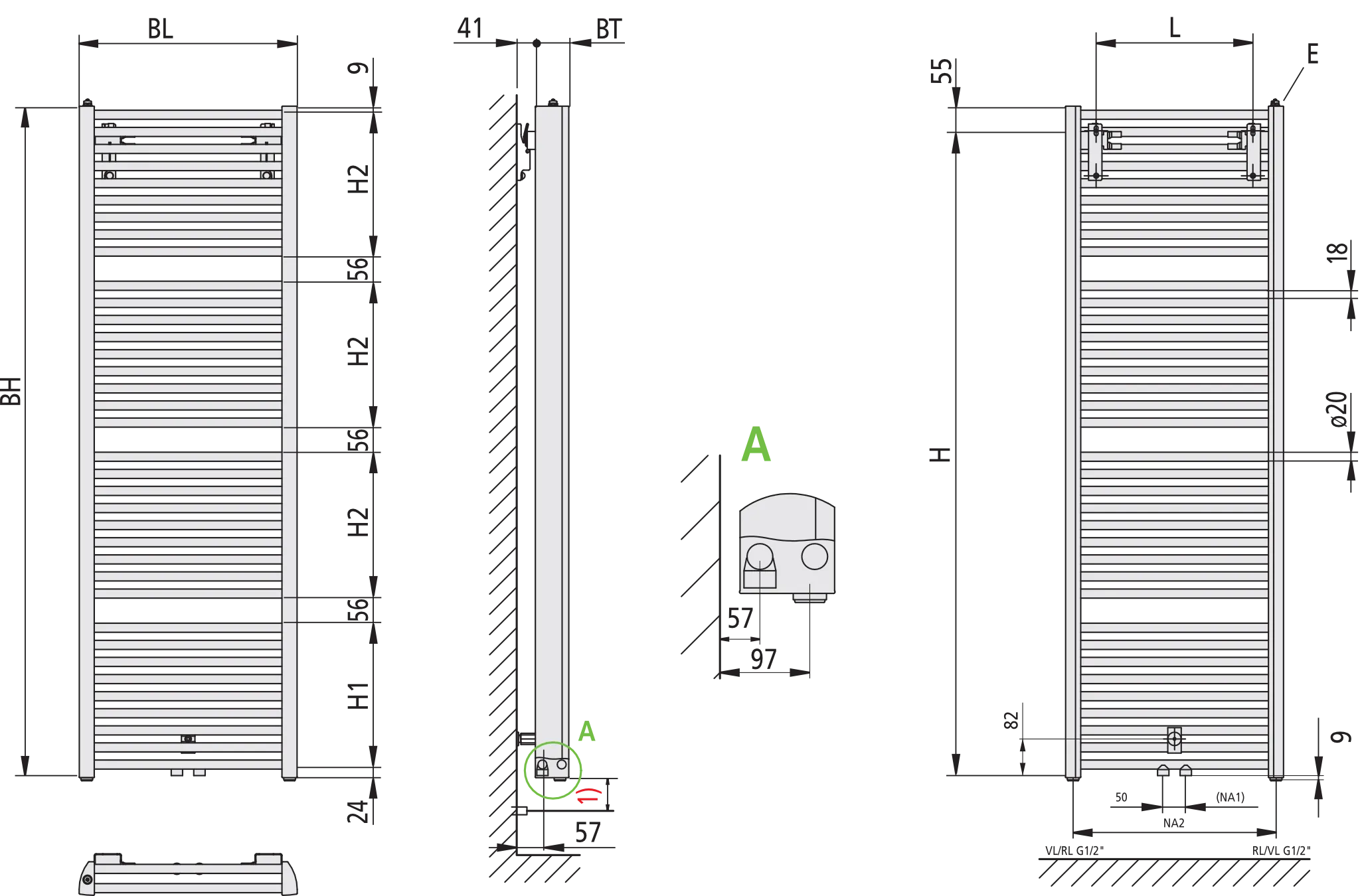 Kermi Design-Heizkörper „Duett®“ 93,4 × 118,8 cm in Weiß Kermi Design-Heizkörper „Duett®“ 93,4 × 118,8 cm in Weiß