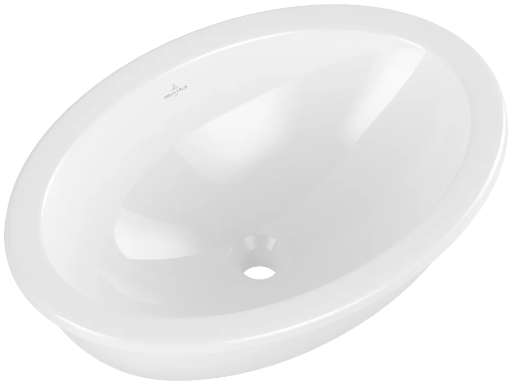 Villeroy & Boch Unterbauwaschbecken Loop & Friends 4A5500, oval, Weiß Alpin, 560x380x220 mm, mit Überlauf